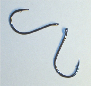Karpfenhaken Typ 628, schwarz, 10 Stück
