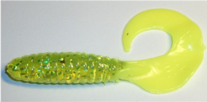 Twister, 8,5 cm, chartreusetransparentglitter neongelber Schwanz
