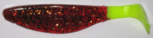 Kopyto, 10,5 cm,  motoroilglitter mit neongelbem Schwanz