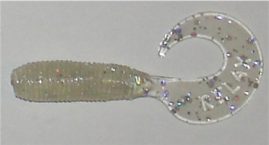 Twister, 4,5 cm, halbtransparent-phosphor-glitter