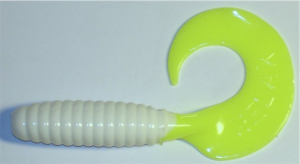 Twister, 8,5 cm, weiß neongelber Schwanz