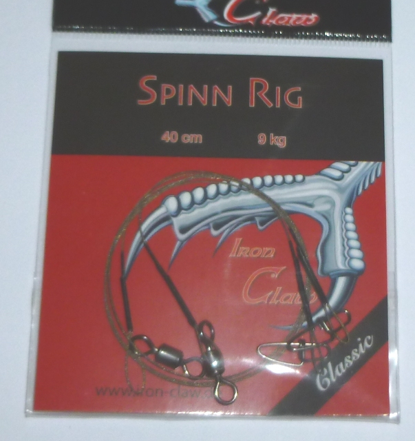 Iron Claw Stahlvorfach, Wirbel und Karabiner, 40 cm, 12 KG