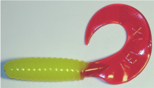 Twister, 8,5 cm, neongelb roter Schwanz