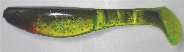 Kopyto 11 cm, chartreuse-transparent-glitter-schwarz