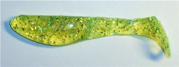 Kopyto 8 cm, chartreuse-transparent-glitter