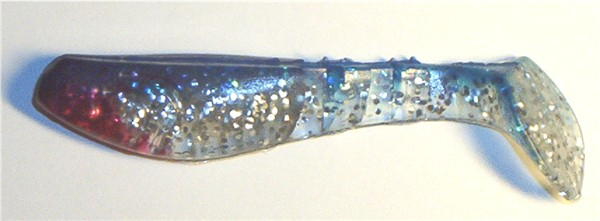 Kopyto 8 cm, farblos-transparent-glitter-blau