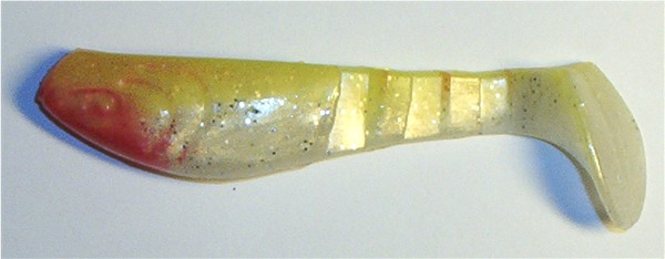 Kopyto 11 cm, perlweißglitter-gelbgrün