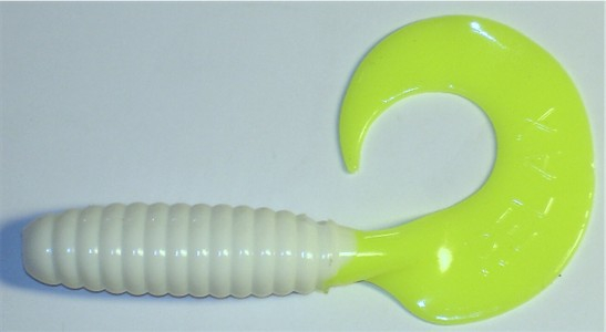 Twister, 8,5 cm, weiß neongelber Schwanz
